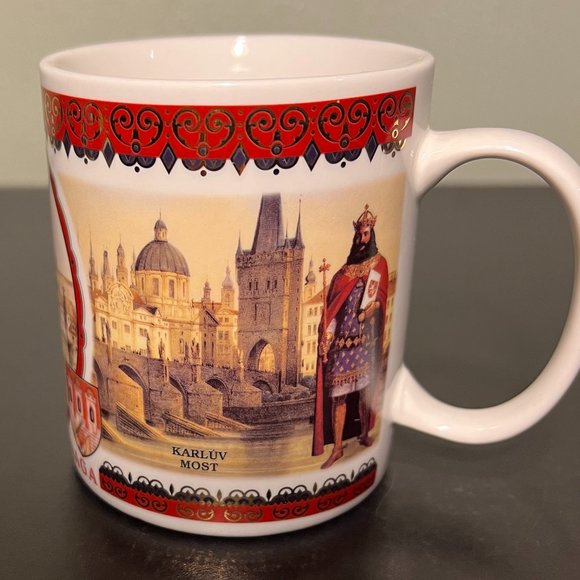 Prague, Czech Republic Souvenir Mug ~ Charles Bridge ~ Prague Castle ~  Metallic - Picture 4 of 6